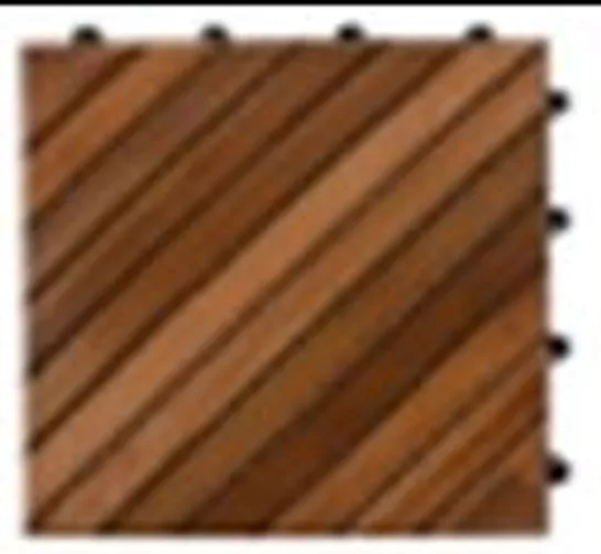 BALI COLLECTION SET OF 10 - TEAK WOOD DECKING TILES (EACH 30 CM)