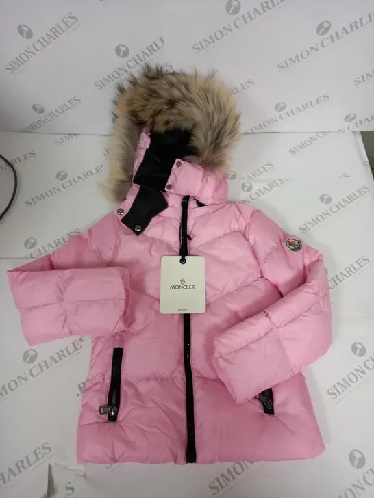 MONCLER PADDED COAT WITH FAUX FUR HOOD SIZE 5-6 YEARS 