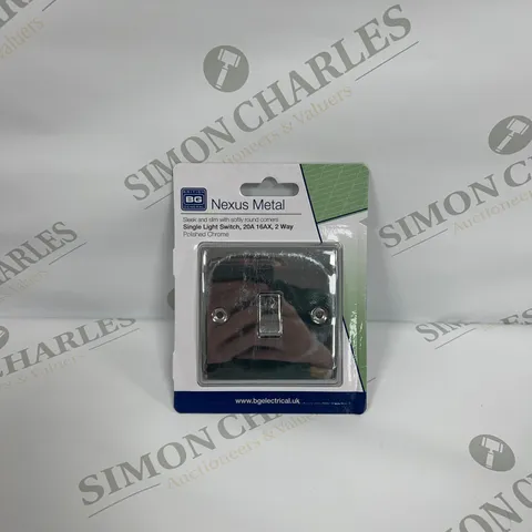 NEXUS METAL SINGLE LIGHTSWITCH 20A 16AX 2 WAY IN POLISHED CHROME