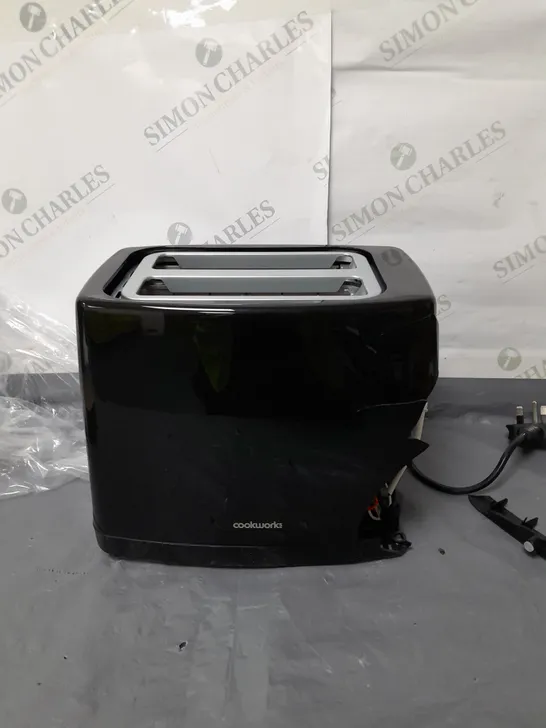 BOXED COOKWORKS BASIC 2 SLICE TOASTER BLACK