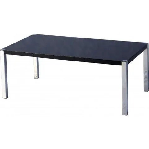 BOXED CHARISMA DINING TABLE - GLOSSY BLACK FINISH WITH CHROME LEGS (2 BOXES)