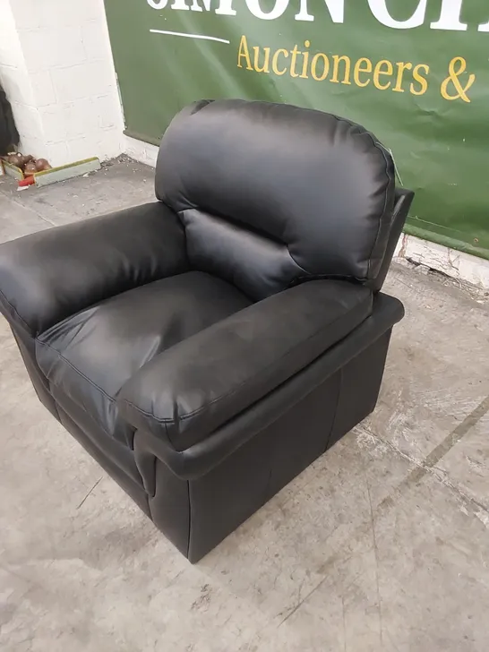 DESIGNER BLACK LEATHER ARMCHAIR 