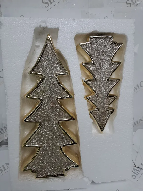 BOXED JULIEN MACDONALD SET OF 2 GLITTER TREES 