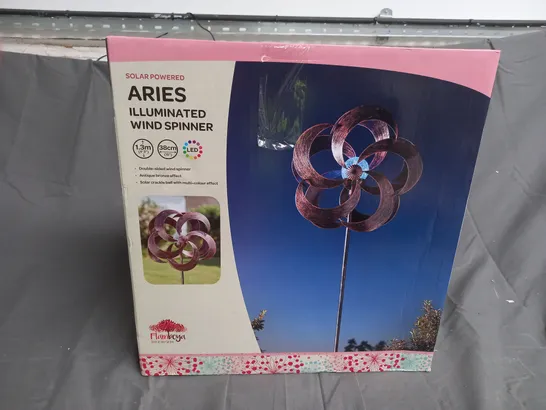 SOLAR POWERED ARIES ILLUMINATED WIND SPINNER