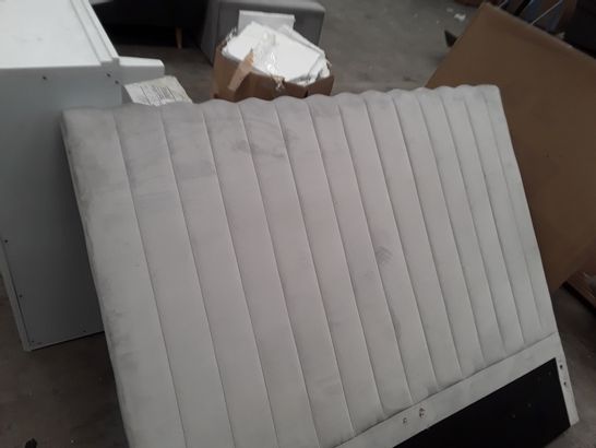 DESIGNER LIGHT GREY FABRIC 14 BAR HEADBOARD APPROX 140CM