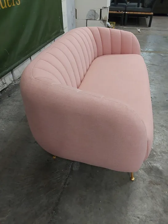 DESIGNER PINK FABRIC TUB STYLE 2 SEATER SOFA