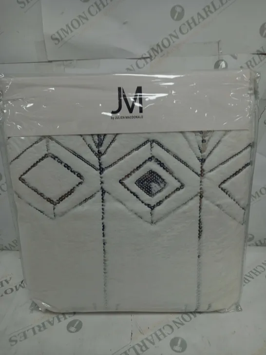 JULIEN MACDONALD JM ART EMBELLISHED THROW IN WHITE