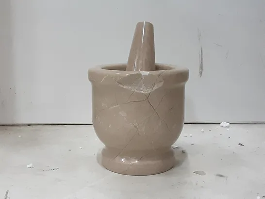 BOXED MARBLE PESTLE AND MORTAR , HAS A CHIP 