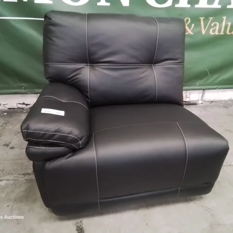 DESIGNER MILAN LHF MANUAL RECLINING END SECTION BLACK PLAIN STITCH