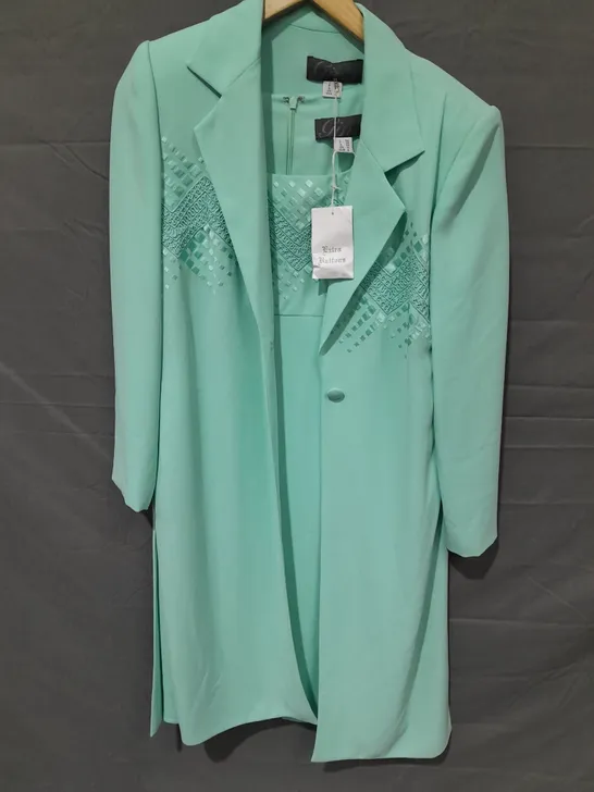 GINA GREEN DRESS AND JACKET SET - UK 10