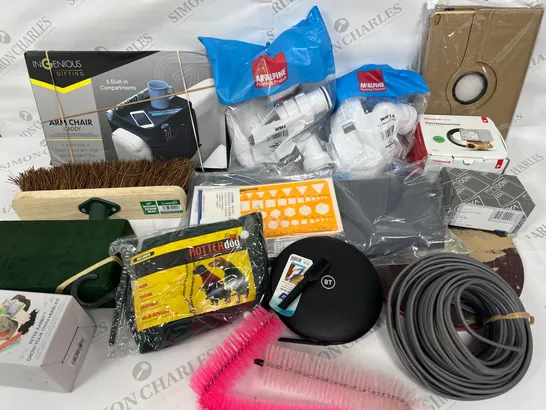 LARGE BOX OF ASSORTED HOUSEHOLD PRODUCTS TO INCLUDE HONEYWELL VALVE AND BT WI-FI HUB