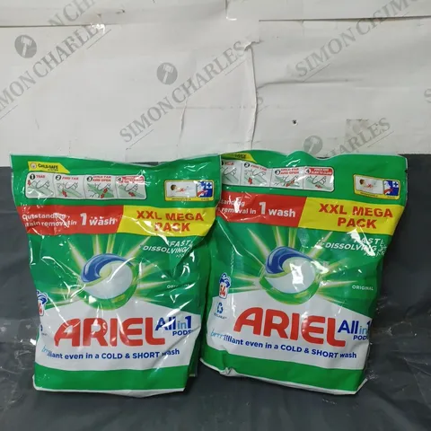 LOT OF 2 ARIEL ALL IN 1 PODS XXL PACK (54 PER PACK)