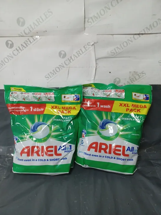 LOT OF 2 ARIEL ALL IN 1 PODS XXL PACK (54 PER PACK)