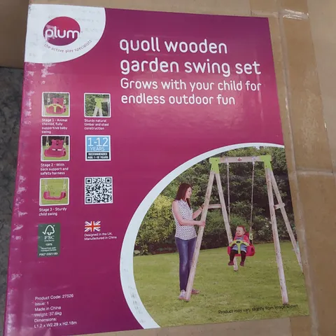 BOXED PLUM QUOLL WOODEN GARDEN SWING PARTS ( NO POLES )