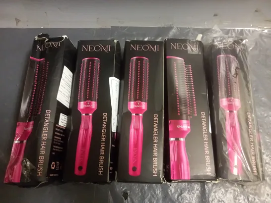 LOT OF 5 NEOMI DETANGLER HAIR BRUSHES