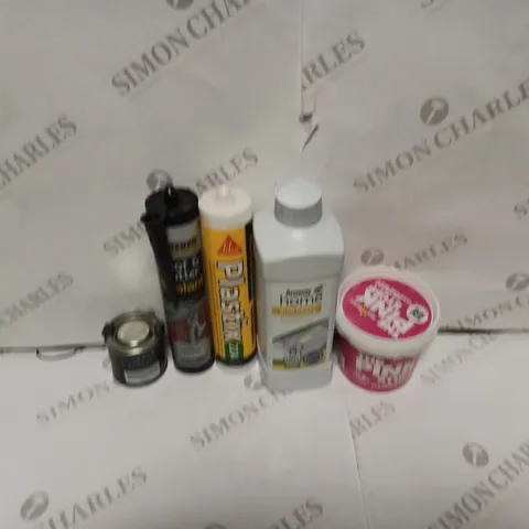 APPROXIMATELY 10 HOUSEHOLD ITEMS TO CONTAIN THE PINK STUFF, AMWAY HOME DISH DROPS, EVER BUILD ROOF AND GUTTER SEALANT ETC 