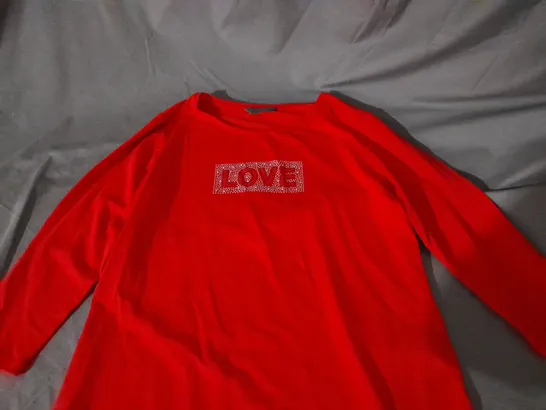 RUTH LANGSFORD LOVE TOP IN RED SIZE M