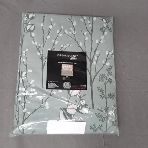 DREAMSCENE WILLOW BRANCH DUVET SET IN SAGE - KING SIZE