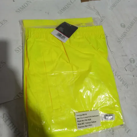 LOT OF 3 BRAND NEW WOMEN'S YELLOW HI-VIS OVERTROUSERS - SIZE 26T