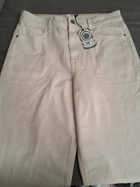 THE WHITE STUFF TIA WIDE LEG CROP JEANS NATURAL WHITE SIZE 10