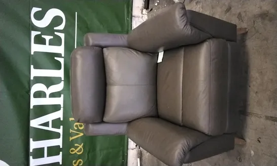 QUALITY DESIGNER DARK GREEN LEATHER ELECTRIC RECLINING ARMCHAIR 