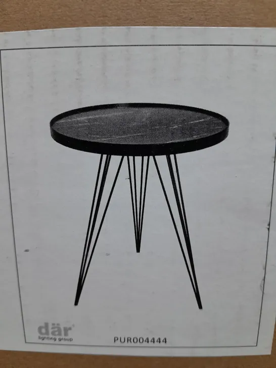 BOXED DAR LIGHTING RAUMA ROUND SIDE TABLE DARK GREY STONE 