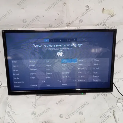 BOXED TOSHIBA 32" LED BACKLIGHT TV WITH STAND, POWER LEAD AND REMOTE