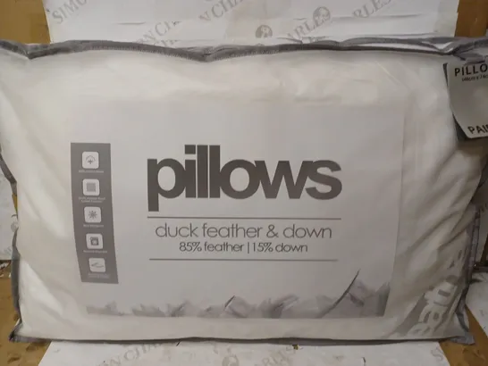 PAIR OF LUXURY QUALITY 85% DUCK FEATHER AND 15% DOWN PILLOWS