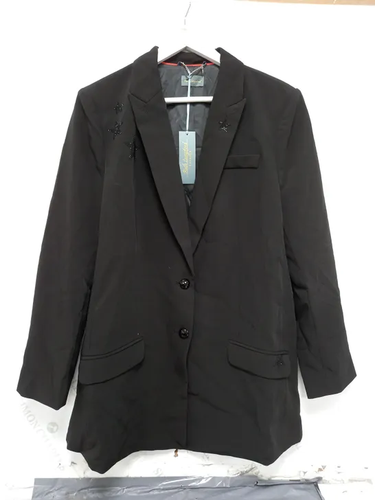 RUTH LANGSFORD STAR BLAZER IN BLACK - SIZE 20