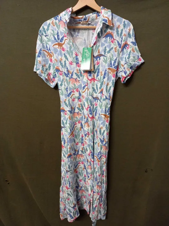 SUGARHILL LAURETTA SHIRT DRESS IN LOST DINOSAURS DESIGN - UK 16