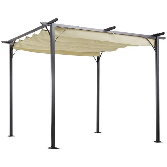 BOXED ROLANDA METAL PERGOLA - GREY // SIZE 300 X 300 X 230cm (1 BOX)