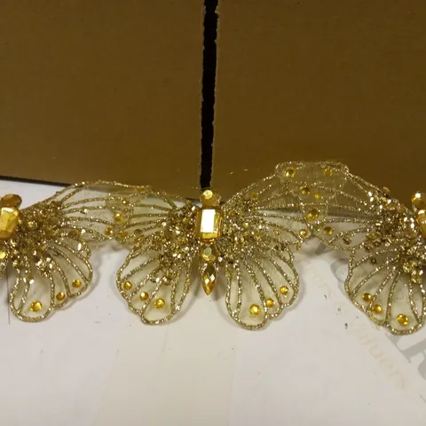 ALISON CORK SET OF GOLD GLITTER AND CRYSTAL BUTTERFLIES