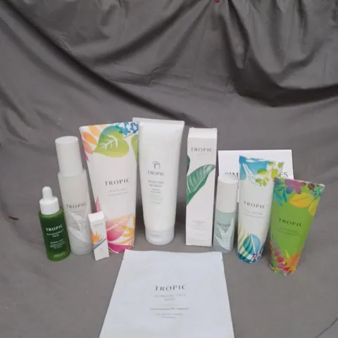 LOT OF 10 TROPIC BEAUTY PRODUCTS TO INCLUDE BODY WASH, LIP OIL AND HAND CREAM