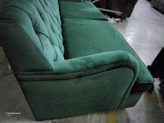 DESIGNER EMERALD GREEN BUTTON BACK SOFABED