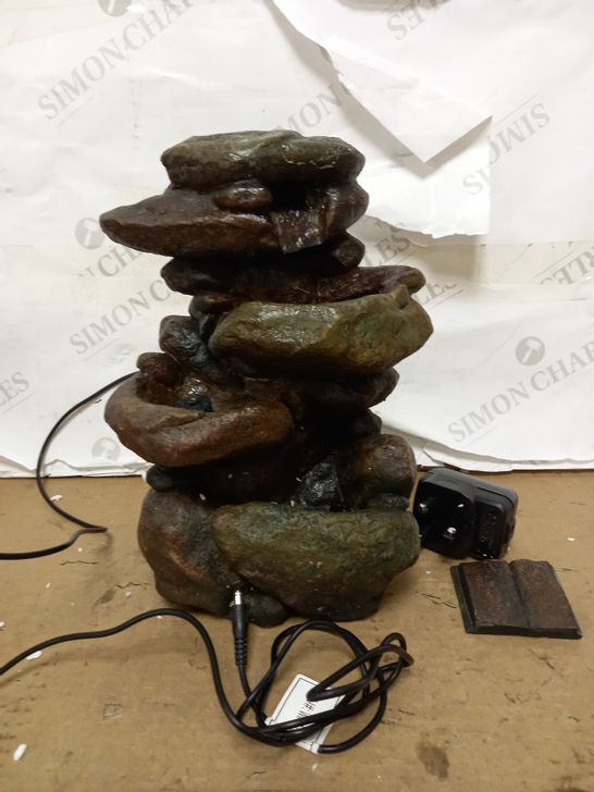 ALPINE CORPORATION 28 CM TALL INDOOR 3-TIER TABLETOP STONE WATER FOUNTAIN