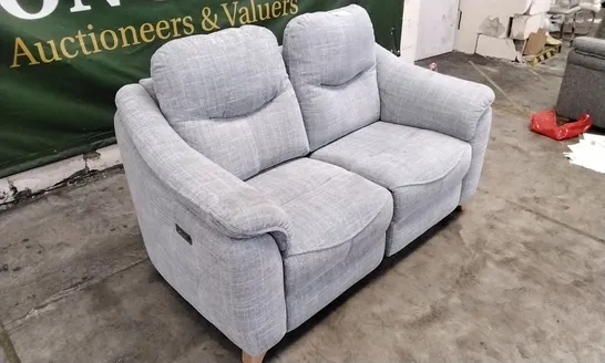 QUALITY BRITISH DESIGNED & MANUFACTURED G PLAN JACKSON 2 SEATER POWER RECLINER SOFA BEACH DUCK EGG FABRIC