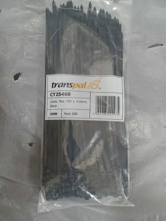 TRANSPAL CT2546B 25 PACKS OF 200 CABLE TIES