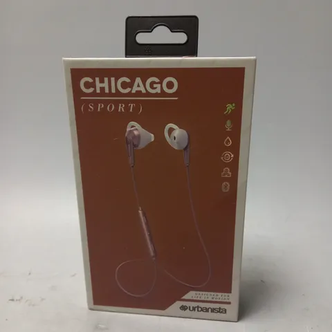 BOXED URBANISTA CHICAGO SPORT WIRELESS EARPHONES IN ROSE GOLD