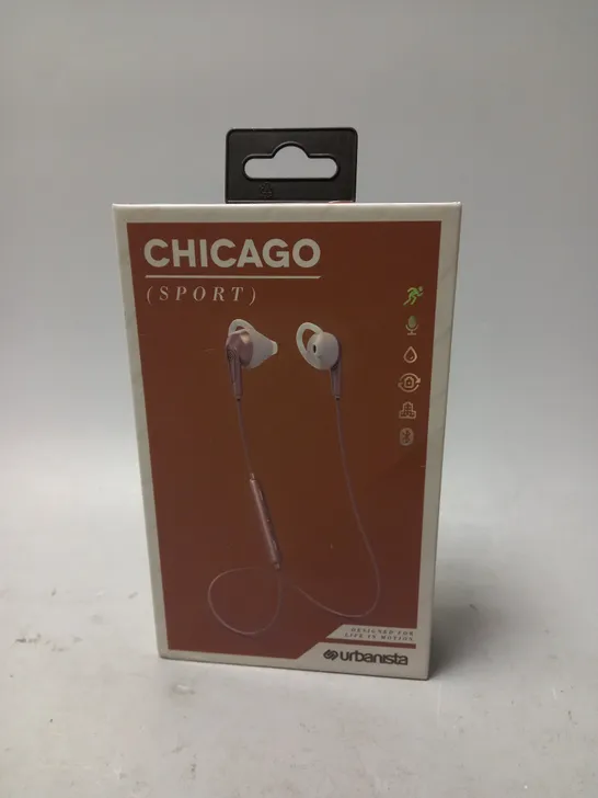 BOXED URBANISTA CHICAGO SPORT WIRELESS EARPHONES IN ROSE GOLD