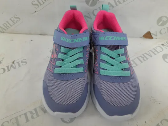 PAIR OF SKETCHERS VELCRO TRAINERS IN LILAC/PINK - UK KIDS 10.5