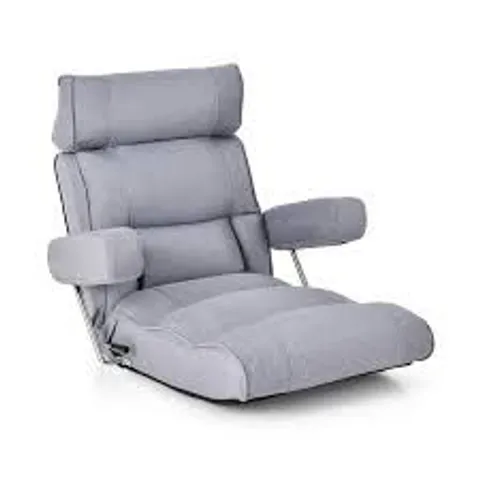 BOXED COSTWAY ERGONOMIC SOFA LOUNGER CHAIR WITH STEPLESS ADJUSTMENT BACK - GREY