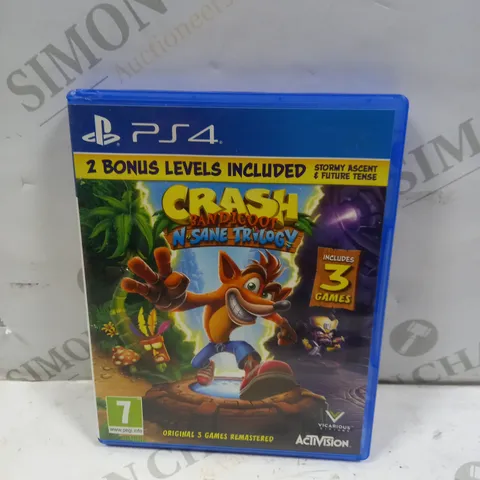 CRASH BANDICOOT N SANE TRILOGY ON PS4