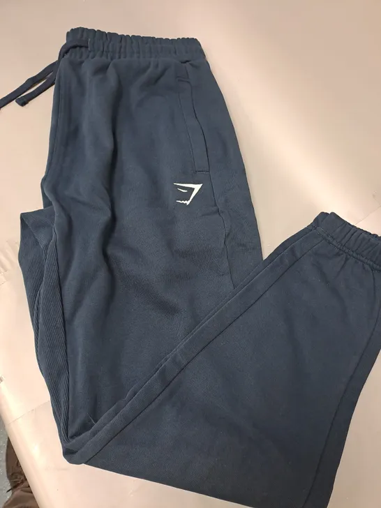 GYMSHARK NAVY BLUE TRACKSUIT PANTS - SIZE MEDIUM