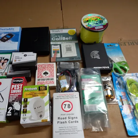LOT OF ASSORTED HOUSEHOLD ITEMS TO INCLUDE INSTAX MINI INSTANT FILM, PORTABLE ELECTRONIC SCALES AND BIKE REPAIR KIT