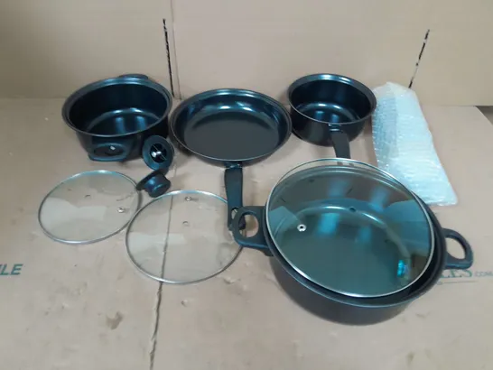 13 PIECE COOKWARE SET - PARTS MAYBE MISSING