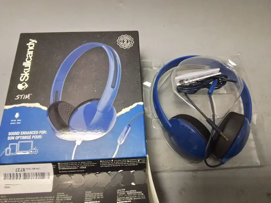 BOXED SKULLCANDY STIM WIRED HEADPHONES - BLUE