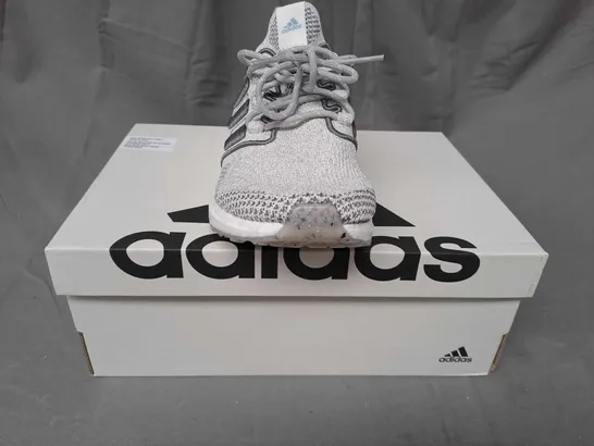 BOXED PAIR OF ADIDAS ULTRABOOST SHOES IN GREY UK SIZE 7