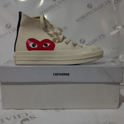 BOXED PAIR OF CONVERSE PLAY SHOES IN CREAM UK SIZE 3