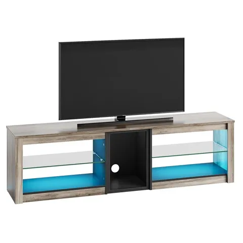 BOXED TV STAND FOR TVS UP TO 70" IN GREY WOOD (1 BOX)