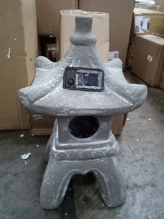 BOXED CERAMIC LED SOLAR PAGODA ORNAMENT